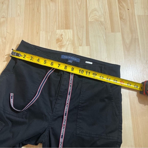 TOMMY HILFIGER Cargo Workwear Trousers Cotton Black Womens 10 High Rise - Picture 3 of 6